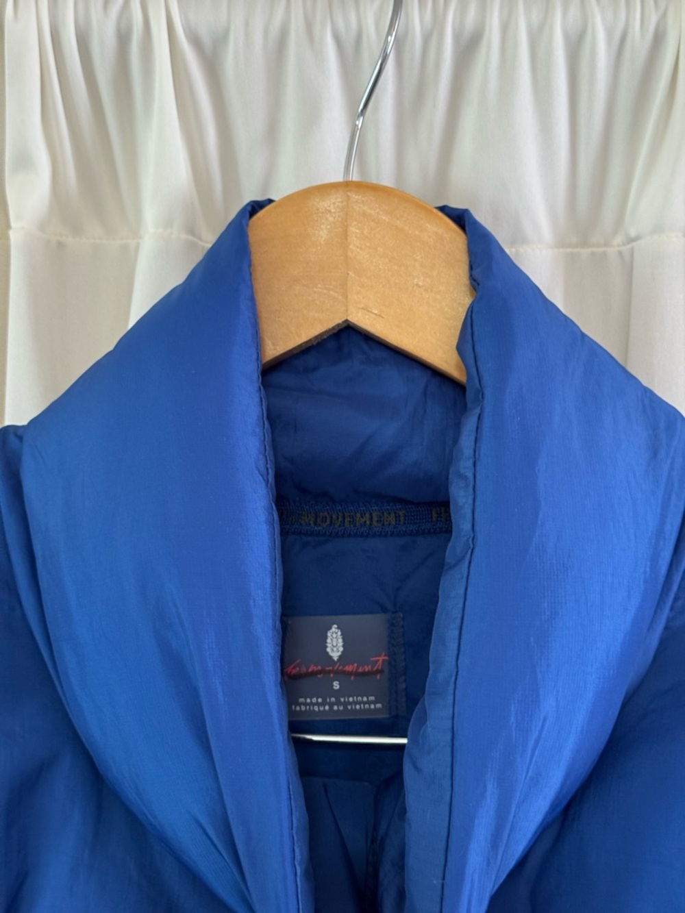 Free People FP Movement In A Bubble Puffer Vest Royal Blue Sz S Oversized Active - Picture 3 of 6